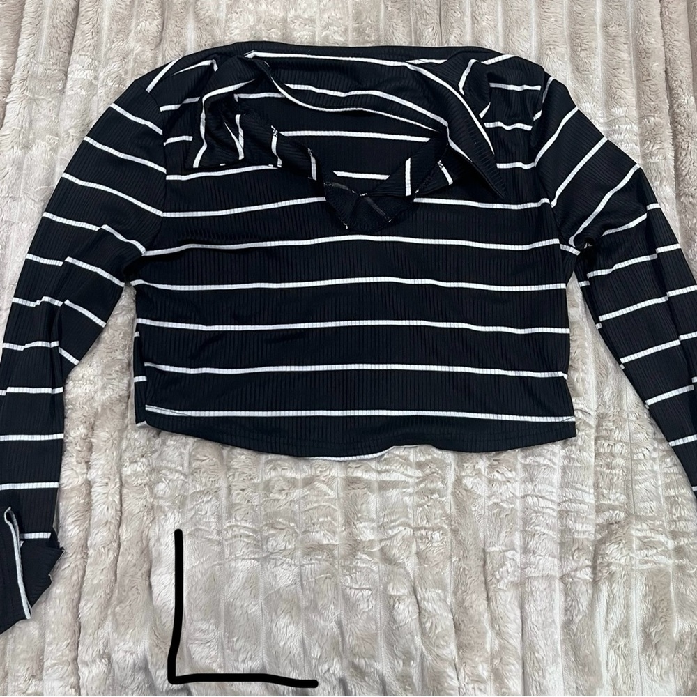 Urban Planet Black and White Striped Sweater